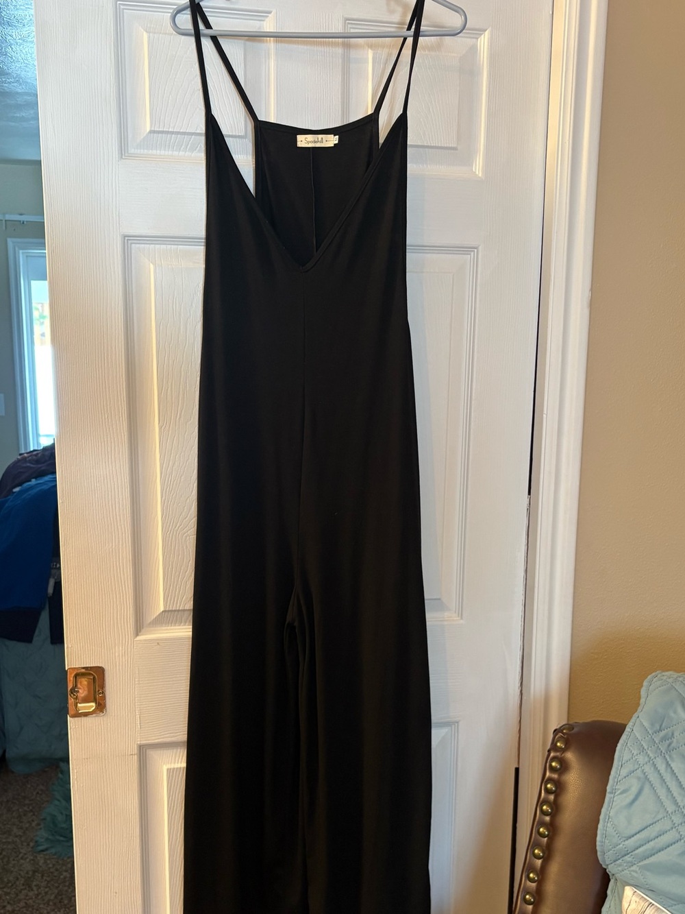 Spaghetti-Strap Black Jumpsuit - Unbranded